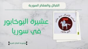 عشيرة البوخابور في سوريا | شيخ البوخابور ونسبهم وانتشارهم